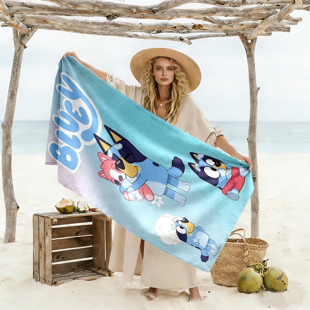Bluey Bingo Hug Beach Towel Soft Durable Quick-Dry Comfortable Lightweight Portable for Swimming,Beach,Camping, Travel, Beach Accessories,Gym