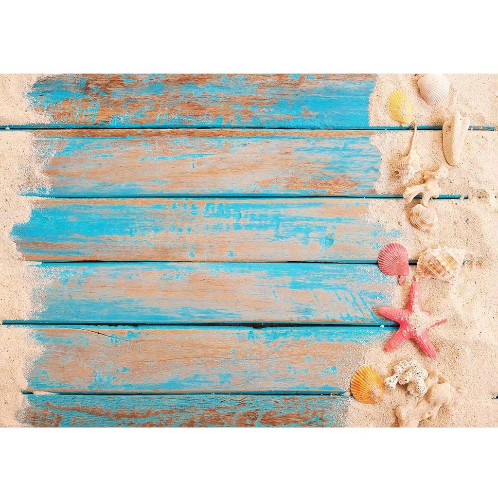 Strandsand Seestern Muschel Muschel Fotografie Hintergründe Vinyl Tuch Kulisse Fotostudio für Kinder Babyparty Photophone