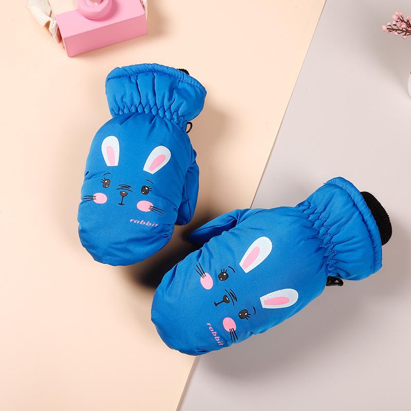 Kids' Cartoon Ski Mittens: Warm, Windproof, Waterproof, for Ages 3-10