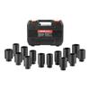Axle Nut Impact Socket Set 1/2" Drive Deep 6+12-Point 14PCS Metric Socket
