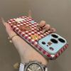 Plaid KT cat is suitable for iPhone17pro mobile phone case, Apple 16pro, large window 15pro, lattice 14pro