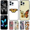 Butterflies Hibiscus Flowers Phone Case For iPhone 17 Pro Max 16 15 13 12 11 14 Pro Max Plus 13 12 Mini 16e 17 Air Cover
