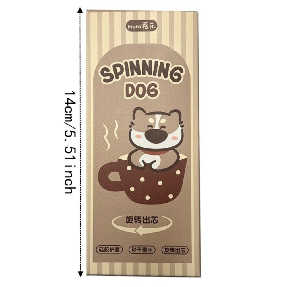4PCS Smooth Writing Teacup Dog Gel Pen 0.5mm Stationery Pen Funny Quick-drying Black Pen Office Use