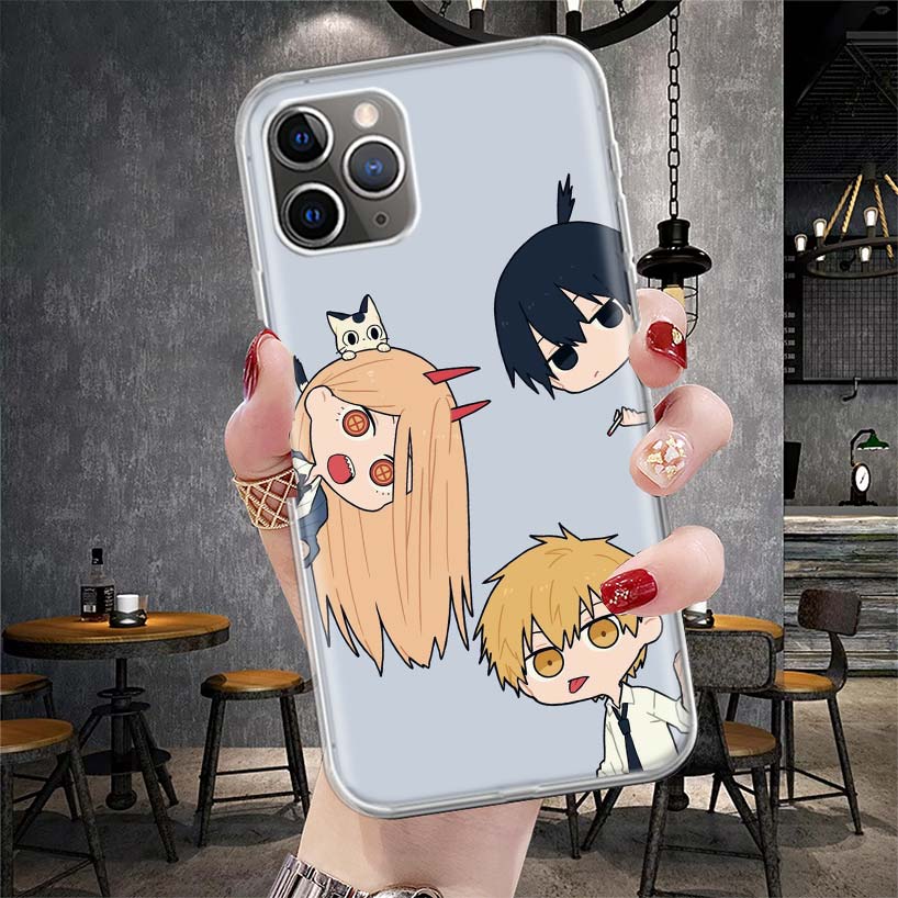C-Chainsaw Mans Cute Soft Phone Case For IPhone 11 17 Air 16E 16 Pro Max 15 + 14 Plus 13 Mini 12 Apple 7 SE 8 Fundas Coque 11 17