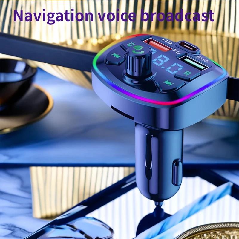 Q7 Bluetooth Autoladegerät Auto FM Transmitter Bluetooth Freisprecheinrichtung MP3 True 3.1A Dual USB Port PD Laden