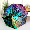 1PC Celtic Tree of Life Umbrella Portable Folding Umbrella Iron Frame Hole Bone Structure Outdoor Home Umbrella A15