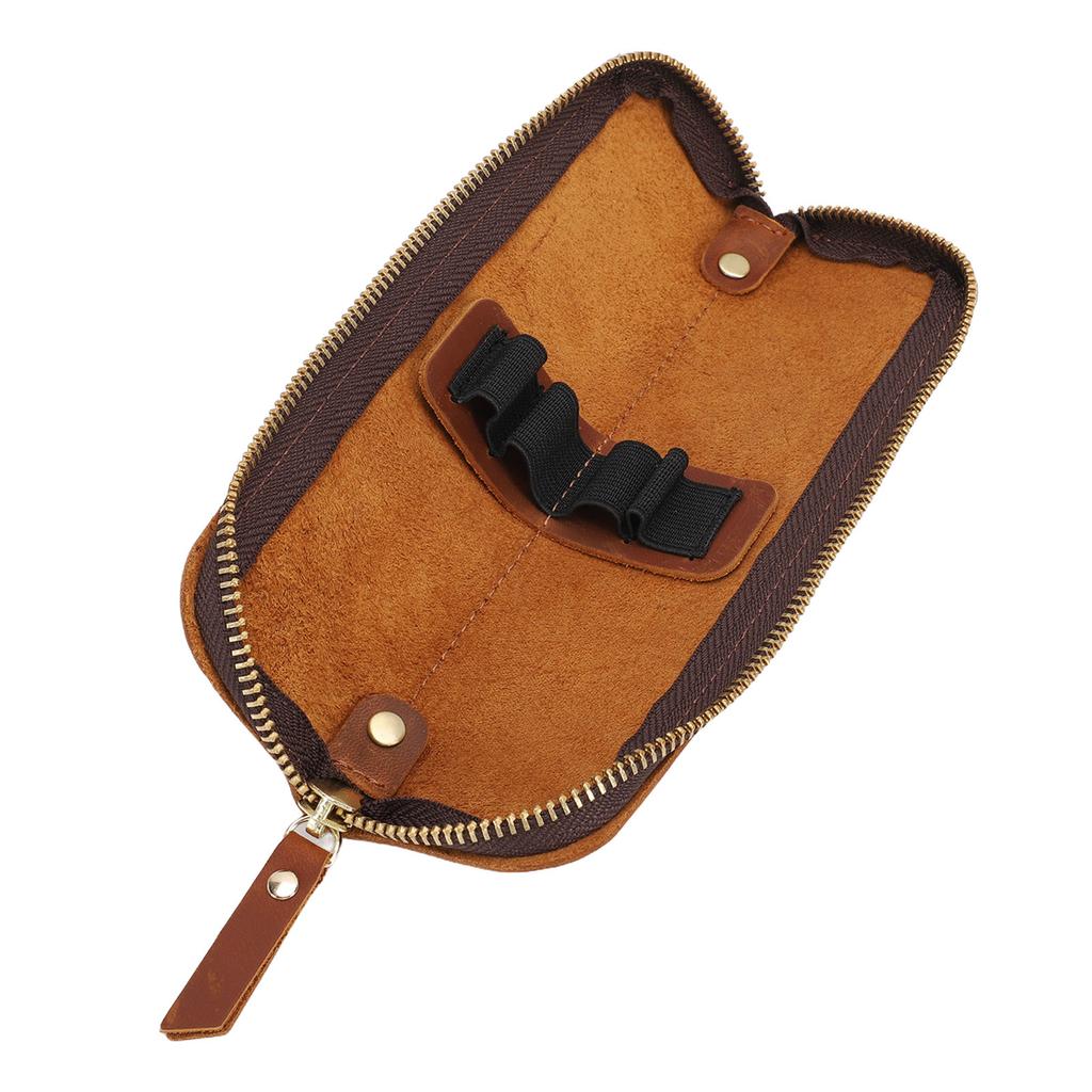 Portapenne in Pelle Minimalista Design Vintage Copertura Protettiva per Penna Astuccio Borsa Organizer Marrone
