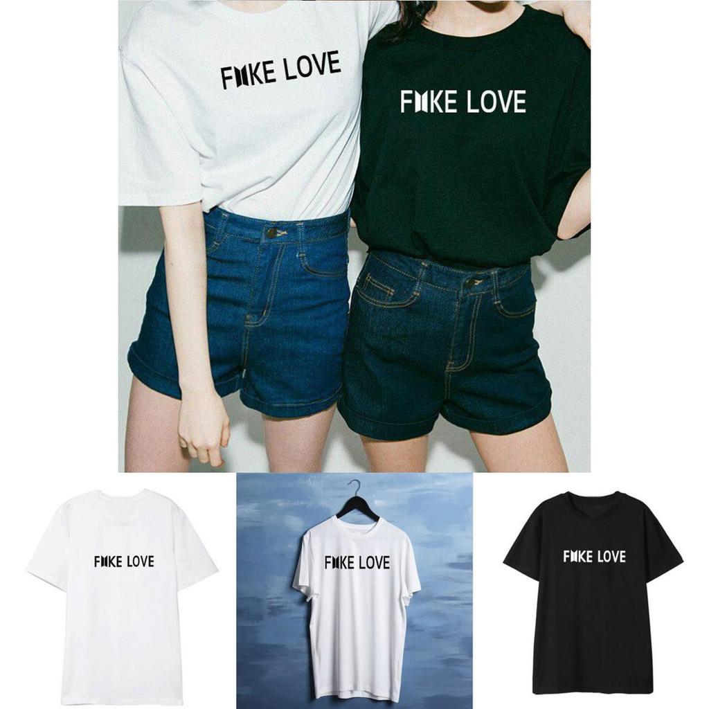 Kpop Bts Fake Love Bangtan Boys Unisex Tee T Shirt Cotton Tshirt Kpop Top New