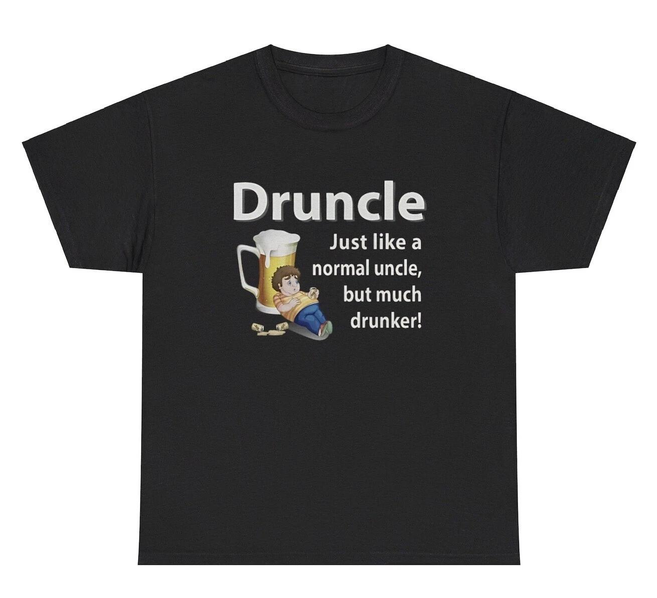 Drunkle T Shirt Funny Drunk Uncle Day Drinking Alcohol Liquor Party Humor Tee 4XL