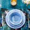 Set di Stoviglie in Melamina Blu da 12 Pezzi, Infrangibile e Lavabile in Lavastoviglie, Ideale per Uso Interno ed Esterno