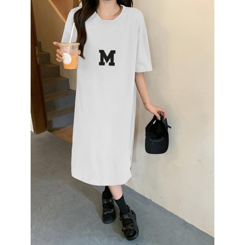 Women's Fashion Summer Spring 1/2 Sleeves O-Neck Loose Waistline Casual Dresses