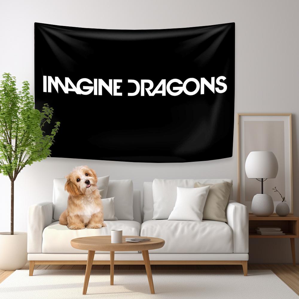 

Баннер Флаг Imagine Dragons Четыре Отверстия Полиэстер Цифровая Печать Рок-Группа Гобелен Уличное Украшение Комната Гараж Сад 29x37in
