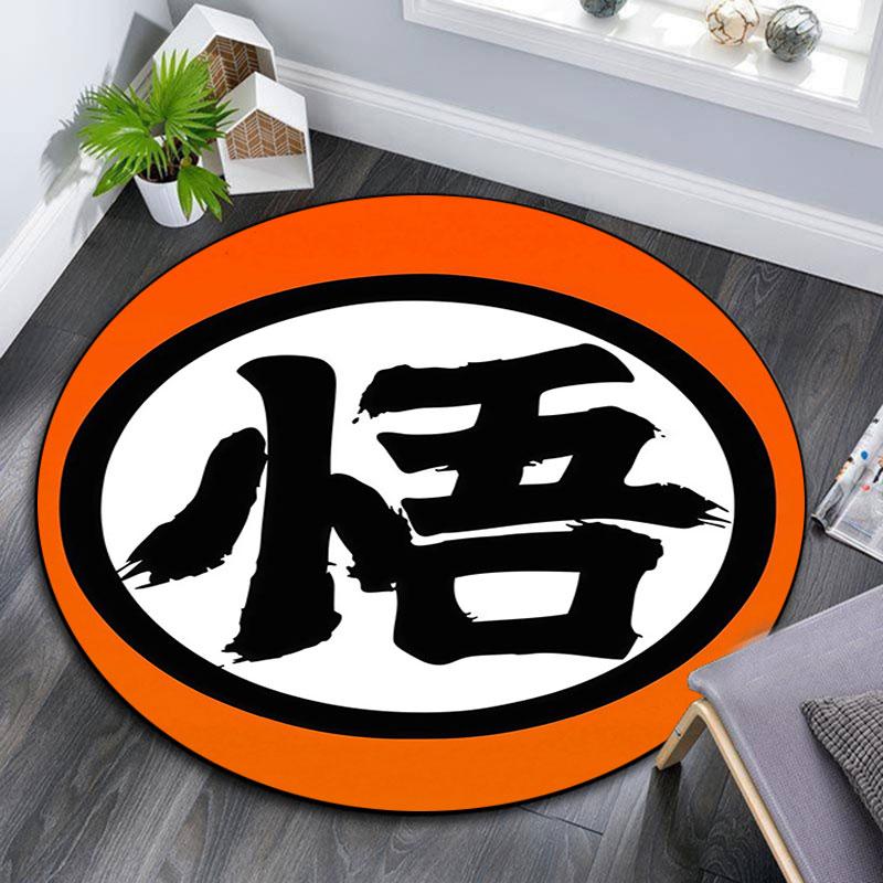 Goku pattern round rug,Carpet Rug for Living Room Bedroom Playroom ,Non-slip Floor Mat,Holiday Gifts and Birthday Gifts.