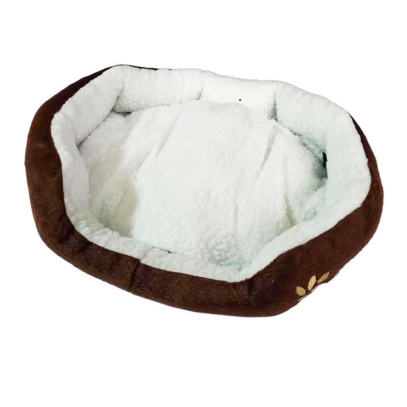 

Гнездо для домашних животных Гнездо для кошек Лежанка для домашних животных Собачья будка с ягненком и папоротником Теплый коврик для собак Товары для домашних животных S-