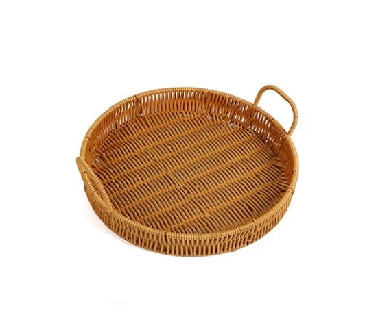 

milkcat Round Washable PP Basket for Bakery Tea Commercial Display Tray, Storage, Tray, Tray, Cafe, (Medium)