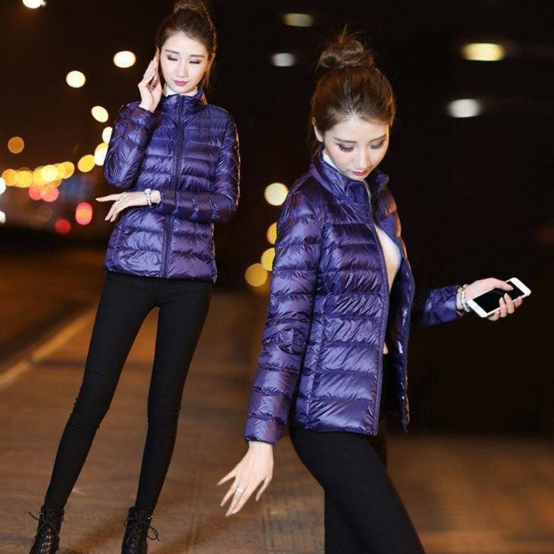 Women's Slim Feather Cotton Jacket - 2023 New Style, Stand Collar, Short, All-Match Autumn/Winter Workwear, Western Style.