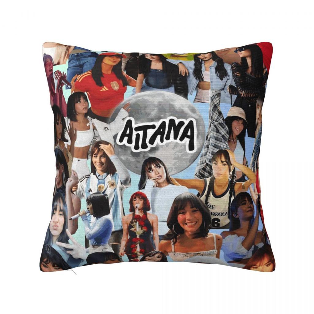 Aitana Spanish Music Singer Photo Pattern Pillow Cover Cushion Cover Square Pillow Case Morden Pillowcases For Living Room Chair