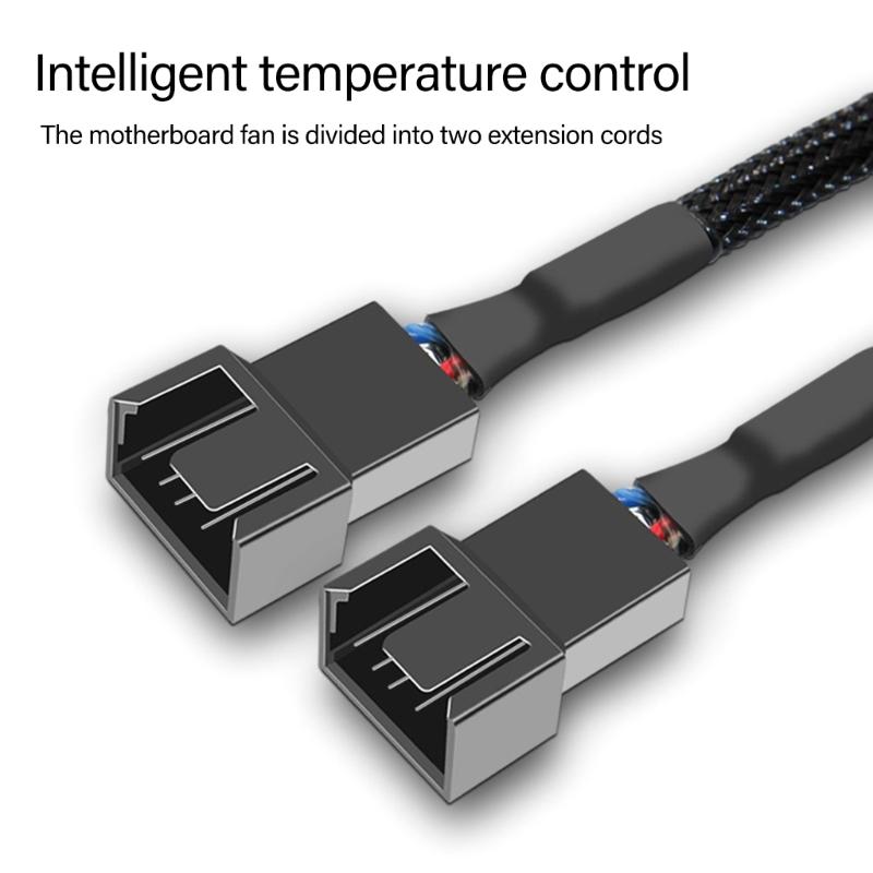 Lüfteradapter 1 auf 2 Splitterkabel für PC-Kühlsysteme unterstützt Geschwindigkeitsregelung und Überlastschutz