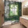 1 pièce Grand Rideau de Douche Botanique en Lierre Vert pour Fenêtre avec Crochets - Design Effet Fenêtre de Salle de Bain Haute Qualité, Motif Feuille de Lierre