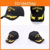 Embroidery Captain Letter Black Sailor Hat Yacht Party Nautical Ship Captain Cap