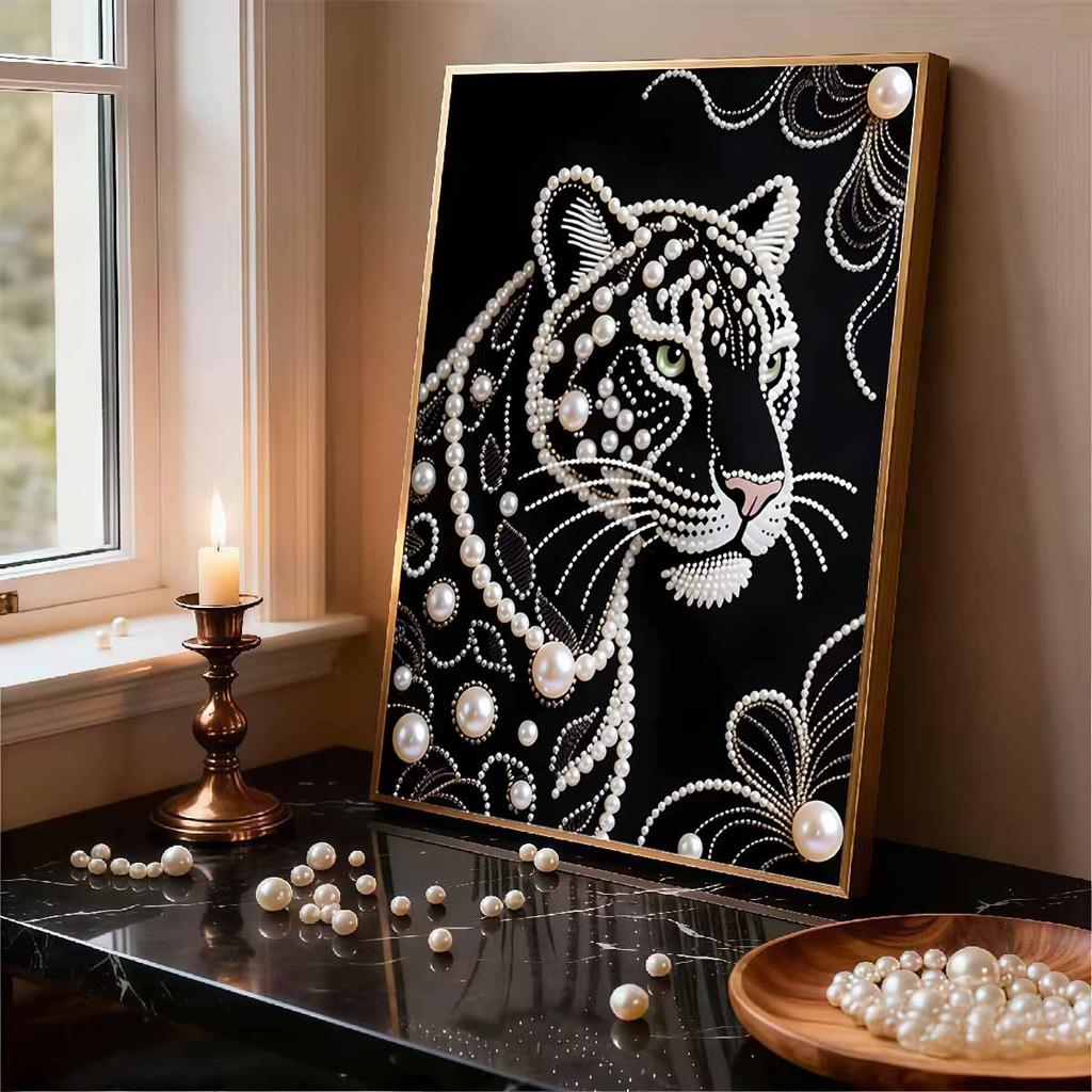 DIY Sady Diamond Art Bílý tygr Bez rámu 35x45cm Sady Diamond Painting Gem Art pro Dospělé/Začátečníky Nápad na dárek Dekorace na stěnu do domácnosti
