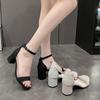 Fashion Shoes for Women 2025 New Round Toe Women's Slingback Sandals Comfortable Square Heel Platform Sandal Elegant Ladies Formal Shoes