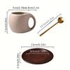 1 stück Keramik Kaffeetasse Untertasse Set Retro Latte Amerikanische Kaffeetasse Holzachterbahn Nachmittagstee Tasse Untertasse Löffel Blume Teetasse Für Cafe