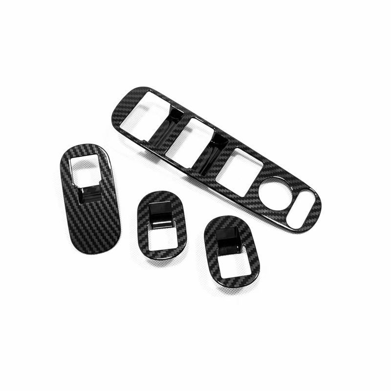 For Honda HR-V HRV 2015-2018  ABS Carbon Fiber Window Control Panel Glass Lift Switch Cover Trim Car-Styling Accessories