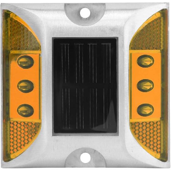 LED Road Reflector,Solar Power Ground Marker Lights,Waterproof Outdoor Driveway Road Highway Spike Lamp,Road Ground Light for for