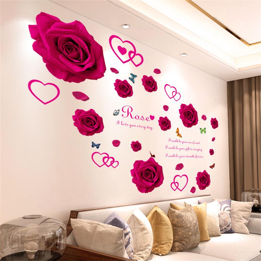 3D Butterfly Flower Colorful Wall Stickers Living Room Decor Bedroom Bathroom Bedside Wall Wallpaper Home Beautify Decoration