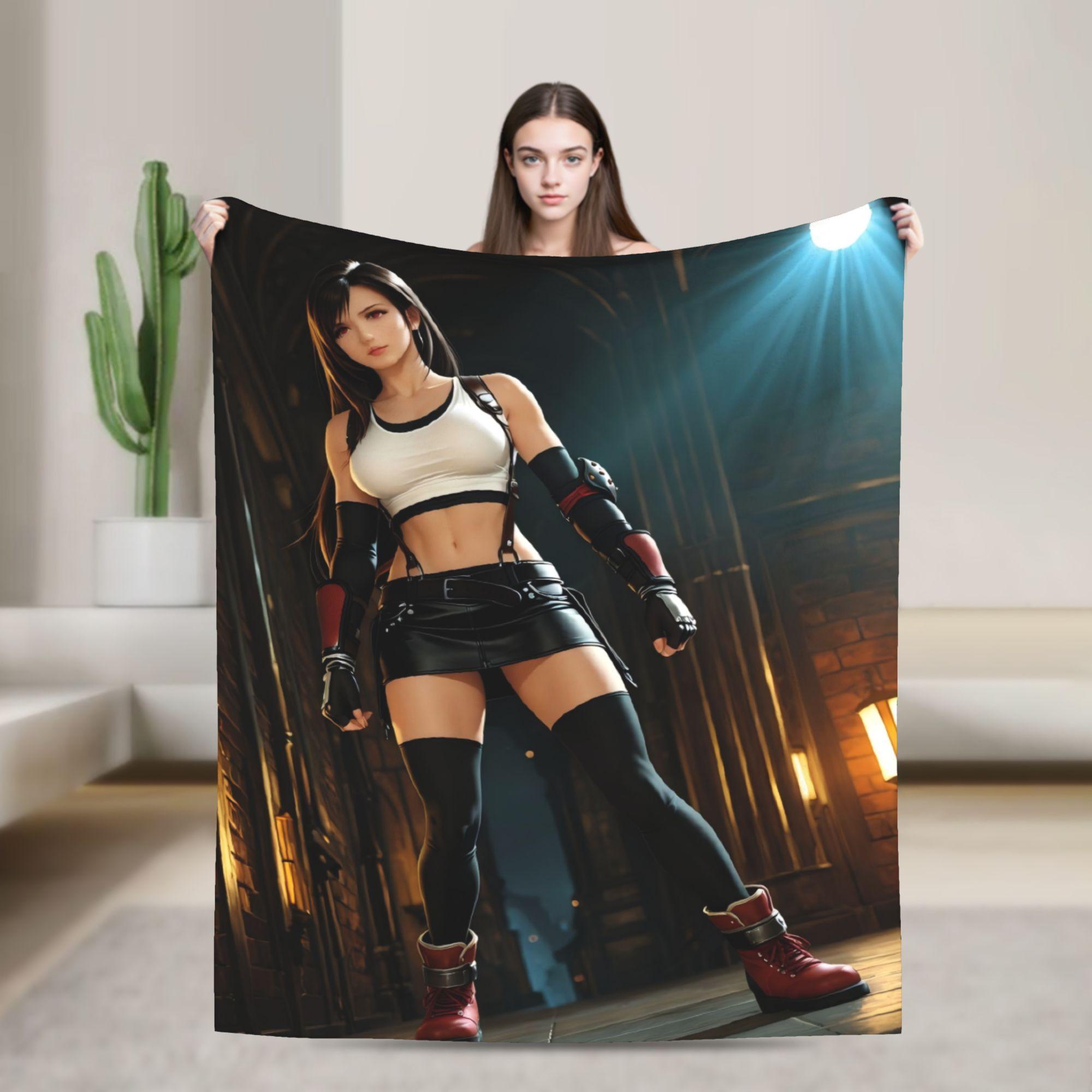 

Game heroine pattern Flannel printed blanket suitable for all seasons suitable for living room office sofa and travel 180x250CM 75x100cm