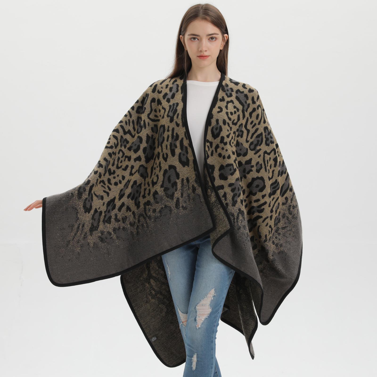 

Autumn/Winter Women s Leopard Print Shawl - Versatile European & American Style 130x150 cm