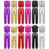 Kids Girls Hip-Hop Jazz Dance Costume Sleeveless Backless Front Zipper Sparkling Sequins Hooded Crop Top with Elastic Waist Metallic Pants