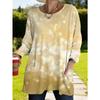 Women's Long-sleeved Round-neck T-shirt, Suitable for Spring, Autumn and Winter Seasons. It Has Pockets and Print Designs. Machine Washable.