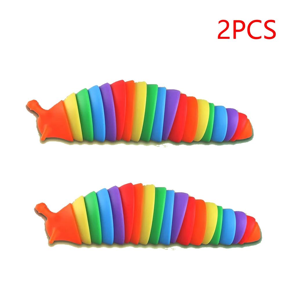 Colorful Bug Cute Fidget Slug Toy 3D Articulated Stretch Caterpillar Sensory Stress Relieving Flexible Bug Children's Gift