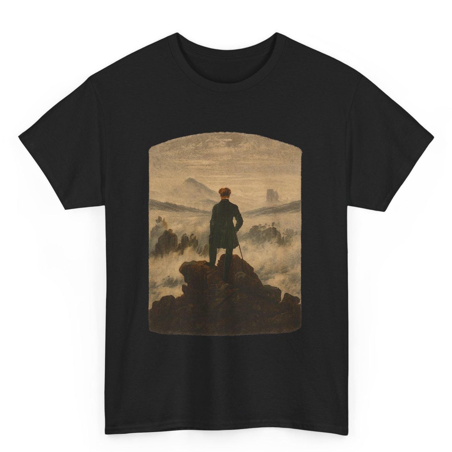 Wanderer Above the Sea of Fog T-Shirt: Caspar David Friedrich Art Tee M