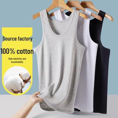 Men's All-Season Pure Cotton Tank Top Casual Undershirt