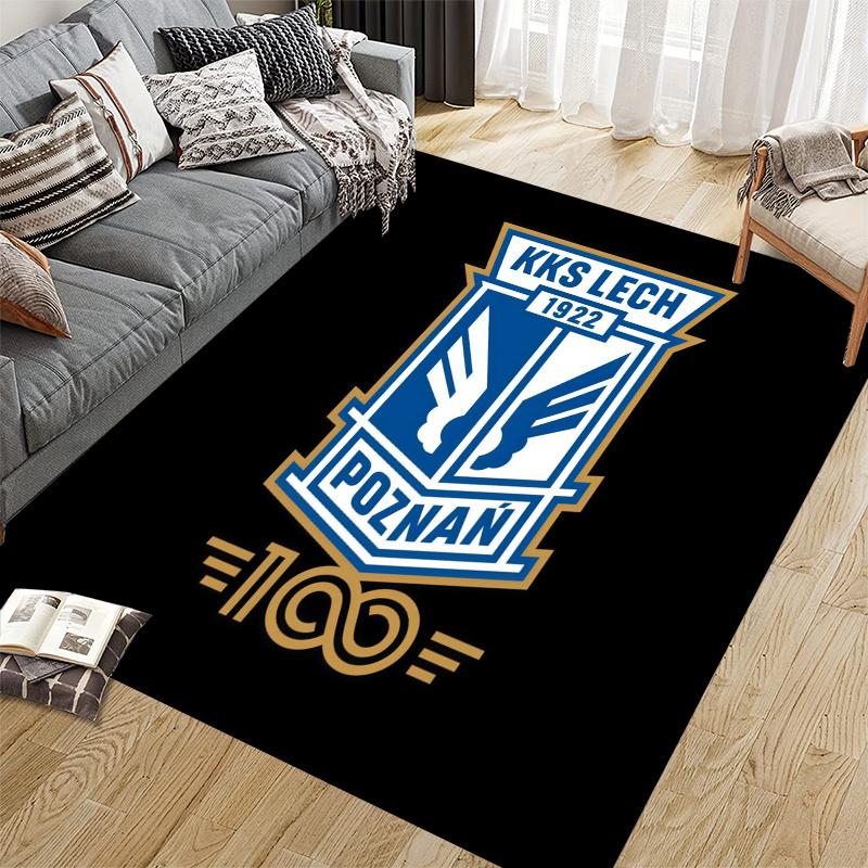 Lech Poznań FC Home Sofa Decoration for Living Room & Bedroom, Non‑Slip Play Flannel Floor Mat for Game Room