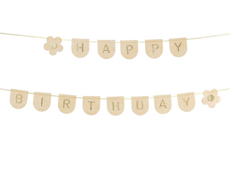 Filzbanner Happy Birthday Girl, Rosa, 3M