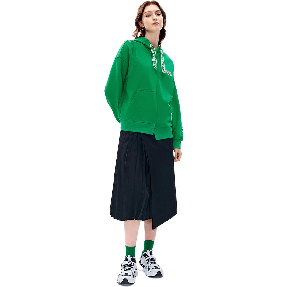 Fila X MIHARA YASUHIRO Layered Design Solid Color Pleated Skirt Women Skirts Black F11W243302F-BK