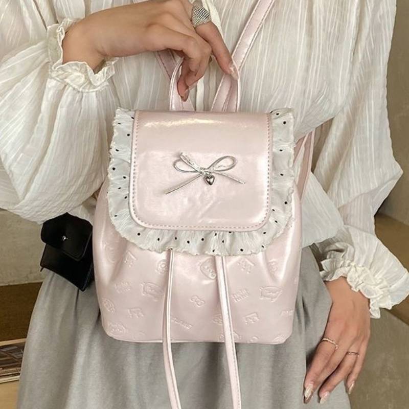 Pu Butterfly Knot Backpack For Girls And Teens With Storage And Comfort