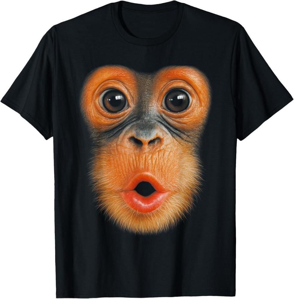 Обезьяна, дующая в лицо, Обезьяна, Костюм на Хэллоуин, Наряд, Футболка 4XL
