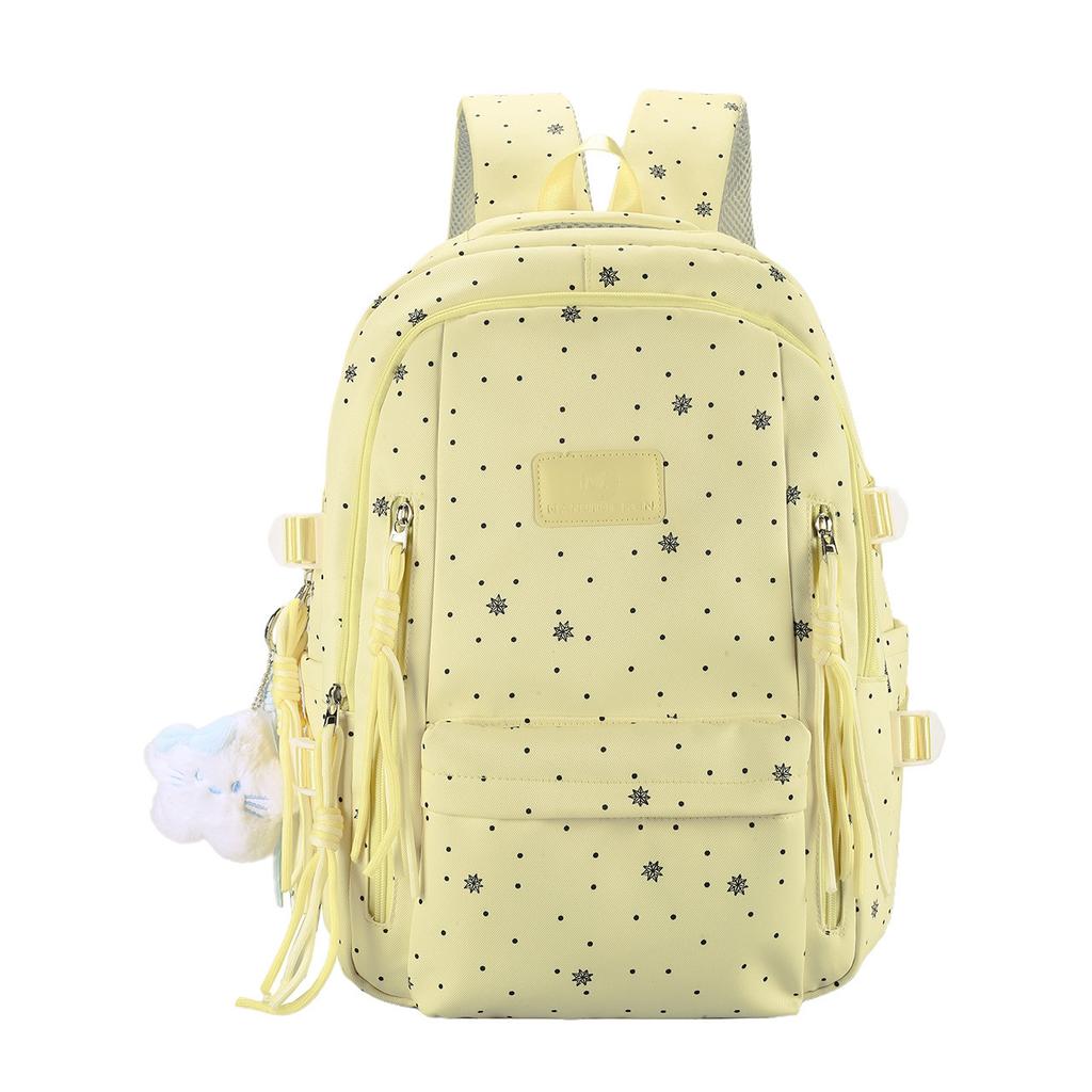 Schoolbag new high-value schoolbag for girls, cute and sweet for junior high school students, light and large-capacity backpack.