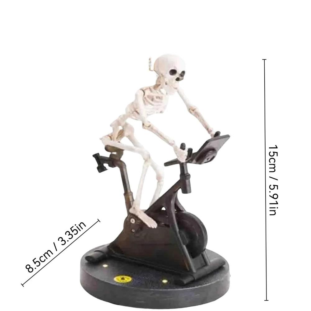 Animated Skeleton Riding Bike Resin Funny Animatronic Skeleton Decorative Novelty Skeleton Halloween Decor Party Favors