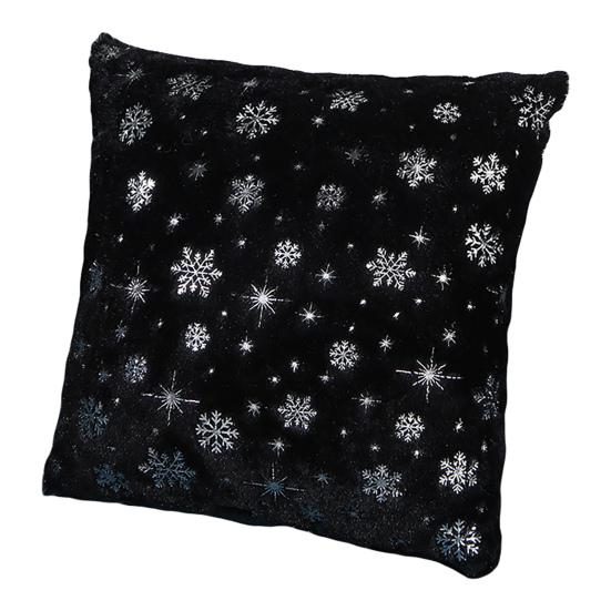 Xmas Pillow Case Hot Stamping Hidden Zipper Washable Chic 43x43cm Snowflakes Sequins Xmas Decorative Cushion Cover for Home Office