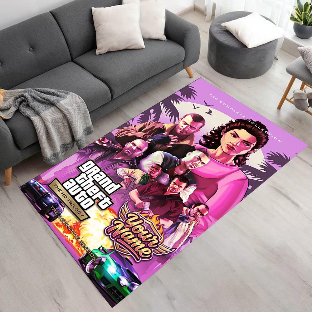 Grand Theft Auto Customize Your Name Carpet Suitable for Outdoor Study room Foyer Balcony Anti-slip Rug Decorate Offices Perfect Gift for Women/Men