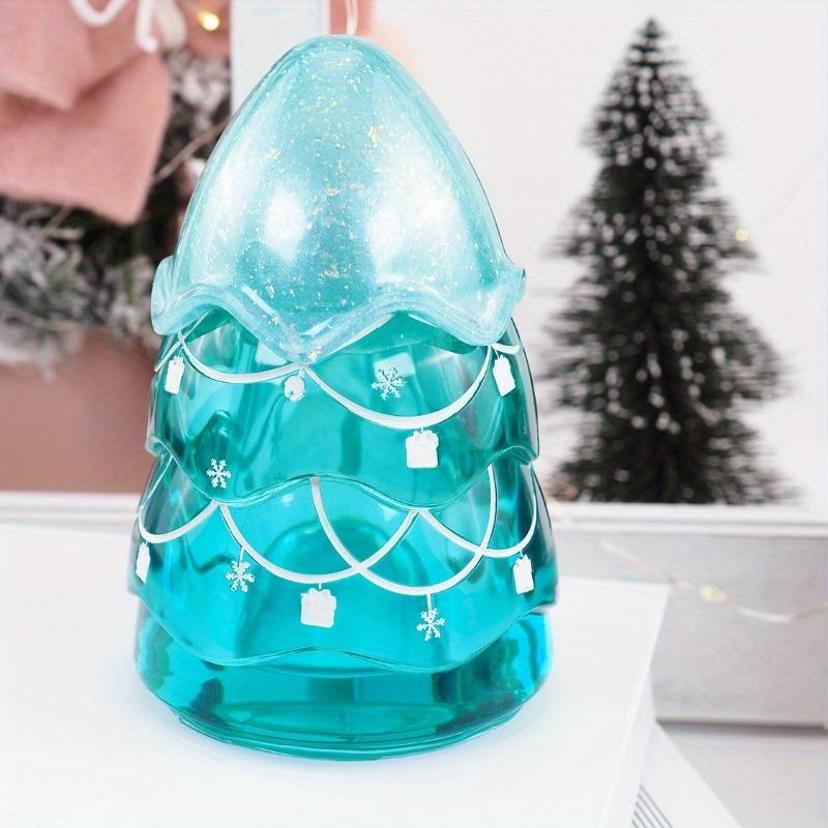 1 Set DIY Christmas Snowman Crystal Epoxy Resin Mold Christmas Tree Storage Jar Bottle Silicone Mold