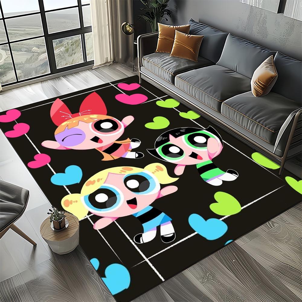 27 Style New Kawaii P-Powerpuff Girl Cartoon Carpet Rug for Living Room Bedroom Home Sofa Decoration,Kid Play Non-slip Floor Mat