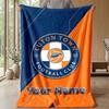 Luton Town Custom Name Text Flannel Blanket Soccer Logo Personalized Fleece Throw Blanket Special Gift For Sofa Bedroom Home