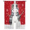Christmas Snowman Snowflake Red Mockingbird Curtains For Living Room Bedroom Home Decoration Window Voile Tulle Curtain Drapes